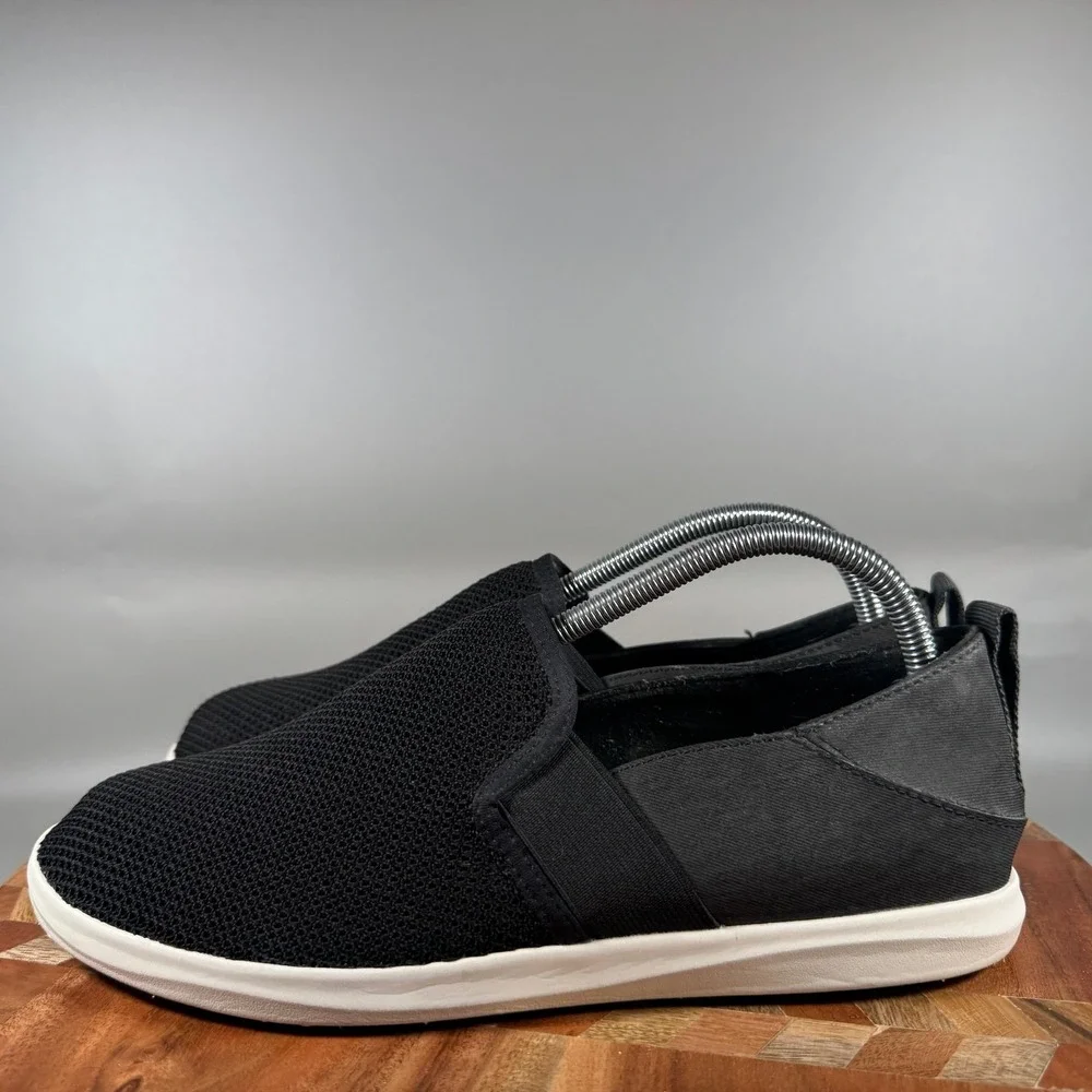 OluKai Hale'Iwa Black Slip On Mesh Sneakers Womens 10 20380-4040 Drop-in Heel
